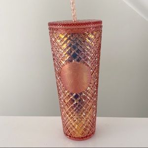 Starbucks Jeweled Rose Gold Tumbler only used once. Beautiful reflective color.